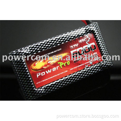3.7V 5000mAh 45C Hard Case LiPo Race Pack